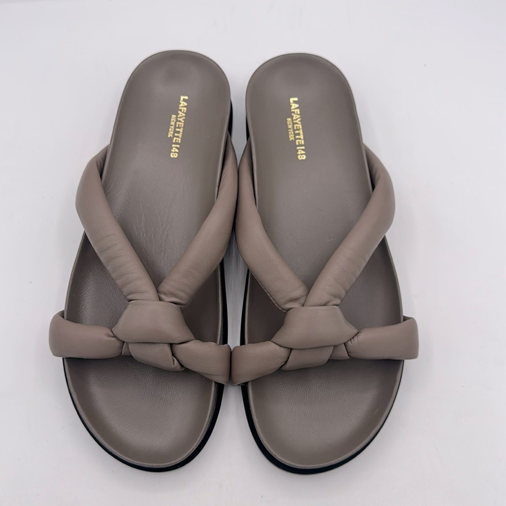 LAFAYETTE 148 NEW YORK Womens Honore Thong Sandals sz 39 us9 Porto color leather